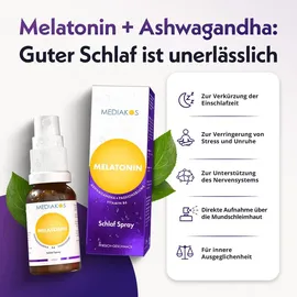 Melatonin Ashwagandha Mediakos Schlaf Spray Vegan