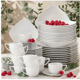 konsimo® Konsimo Carlina Kombiservice 60-tlg. quadratisch weiß