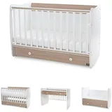 Lorelli Babybett Dream 70 x 140 cm umbaubar Kinderbett Schaukelbett Schreibtisch hellbraun weiß