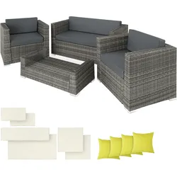 TECTAKE Rattan Lounge mit Aluminiumgestell München inkl. Bezüge in 2 Farben  
1