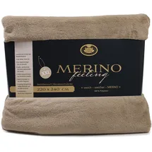 Gözze Merino Decke 220 x 240 cm taupe