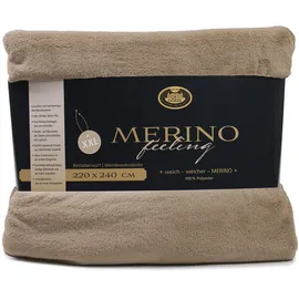 Gözze Merino Decke 220 x 240 cm taupe