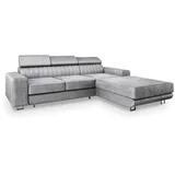 masseno Eckcouch Polyester 3-Sitzer Grau