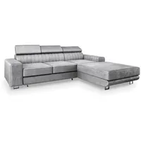masseno Eckcouch Polyester 3-Sitzer Grau