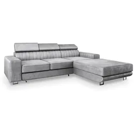masseno Eckcouch Polyester 3-Sitzer Grau