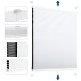 Sekey Wabenplissee Ohne Bohren Verdunkelung Rollo 100% verdunkelnd Blickdicht, Klemmfix, Aluminiumschiene, ZWeißeitig wählbar in Weiß & Grau, 35 X 100 Cm (bxh)