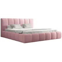 Fun Möbel Polsterbett Doppelbett Giulia 200x200cm Stoff Magic Velvet Rosa