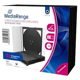MediaRange CD-Leerbox für 2 CDs 5er-Pack transperant