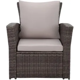 MeXo Polyrattan Lounge-Set 4-tlg. grau/hellgrau