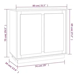 vidaXL Sideboard Weiß 80x34x75 cm Holzwerkstoff