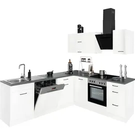 kochstation Winkelküche L-Form 220 cm weiß