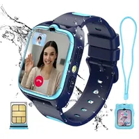 Z30 4G Wasserdichtes Kinder SmartWatch mit GPS+LBS+WiFi SOS-Kamera-Armbanduhr, 800 mHA für Kinder Mädchen Jungen Ab 3 Jahre Touchscreen - Blau