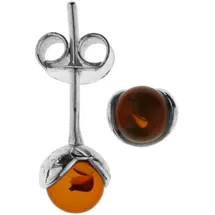 Ostsee-Schmuck Ohrstecker Eriko weiß 925 6x5