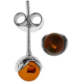 Ostsee-Schmuck Ohrstecker Eriko weiß 925 6x5