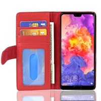 cadorabo Hülle kompatibel mit Huawei P20 PRO / P20 Plus aus Kunst Leder Flip Klappbare Stoßfeste Magnetische [Standfunktion] [Kartenfächern] Cover Hülle für Huawei P20 PRO / P20 Plus Tasche in Rot