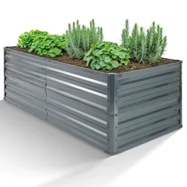 Arebos Metall Hochbeet 120 x 90 x 59 cm Grau