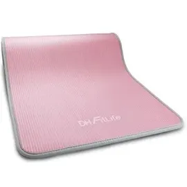 DH FitLife DH-FitLife Yogamatte mit Tragegurt, pink/grau, 1 cm Gymnastikmatte extra reißfest, rutschfest und dick, Workout Matte (pink)