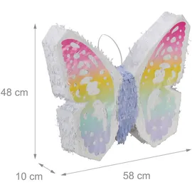 Relaxdays Pinata Schmetterling 48 cm x 58 cm x 10 cm Mehrfarbig