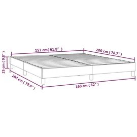 vidaXL Boxspringbett 160 x 200 cm dunkelgrau