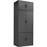 mokebo Kleiderschrank Anthrazit, 2 Fächer, 90x234x58 cm, Schlafzimmer, Kleiderschränke, Drehtürenschränke