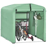 SoBuy Foliengerätehaus KLS11,Fahrradgarage wetterfest, Geräteschuppen, UV-Schutz, Regenschutz, Foliengerätehaus Gerätehaus Folienzelt Gartenschuppen Fahrradgarage grün