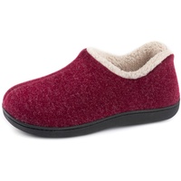 ULTRAIDEAS Hausschuhe Damen Plüsch Slippers Winter Wärme Pantoffeln Bequeme Memory Foam Filzpantoffel Gemischte Baumwolle Non-Slip Gummisohle im Innen- und Außenbereich,Rot,39 EU