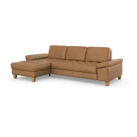 sit&more Ecksofa SIT & MORE "Westham L-Form", braun (cognac), B:275cm H:88cm T:172cm, 100% Polyester, Sofas, Ecksofa, mit Recamiere, mit oder ohne Bettfunktion, Bettkasten, Füße Eiche