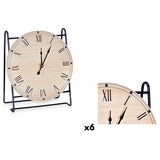 Gift Decor Uhr Tischuhr Schwarz Metall Holz MDF 19 x 21 x 9 cm 6 Stück schwarz