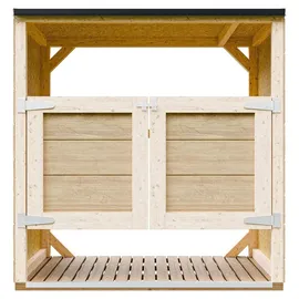 TIMBELA Mülltonnenbox 2er 240 l 153 x 159 cm beige