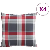 VidaXL Sofakissen 4 Stk. Rot Karomuster 50x50 cm Stoff