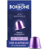 Caffe Borbone "Mia Napoli" Mischung - 100 Aluminium-Kapseln (10 x 10 Stück) – Kompatibel mit Kaffeemaschinen für den Hausgebrauch der Marke Nespresso*