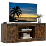 Costway TV-Schrank 150 x 39 x 60 cm Braun Holz/Metall/MDF