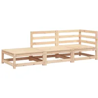 vidaXL Gartensofa mit Fußhocker 2-Sitzer Massivholz Kiefer