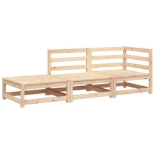 vidaXL Gartensofa mit Fußhocker 2-Sitzer Massivholz Kiefer