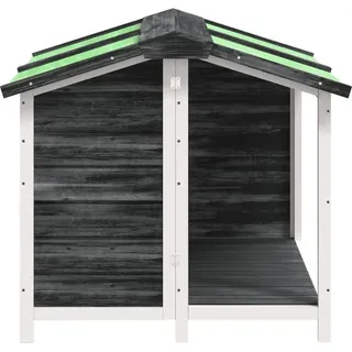 vidaXL Hundehütte Grau 96x87x80,5 cm Massivholz Kiefer