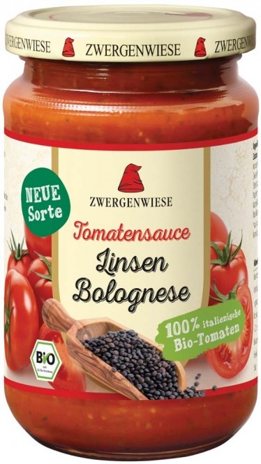 Zwergenwiese Tomatensauce mit Linsen Bolognese