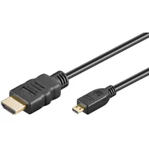 Wentronic goobay Micro HDMI auf HDMI 2.1 Kabel Ultra High-speed HDMI Kabel 8K @ 60 Hz, 4K @ 120 Hz bei 48 Gbits/Dolby Atmos/HDR eARC/GoPro, Canon, Sony, Raspberry Pi 4 und Pi 5 / 1m / 74432