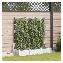 vidaXL Garten-Pflanzgefäß 3 pcs 120 x 40 x 125,5 cm Weiß