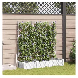 vidaXL Garten-Pflanzgefäß 3 pcs 120 x 40 x 125,5 cm Weiß