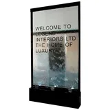 JVmoebel Wandpaneel Trennwand Wasserwand Säule Wände LED 100x300 cm Wasserwände Waterwall, Made in Europa weiß