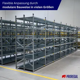 Proregal Fachbodenregal Metall 200x240x40 cm Silber