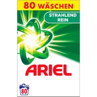 Ariel Waschmittel Pulver, Waschpulver, Vollwaschmittel, 80 Waschladungen, Strahlend Rein bei niedrigeren Temperaturen und Anti-Rückstands-Technologie (5.2 kg)