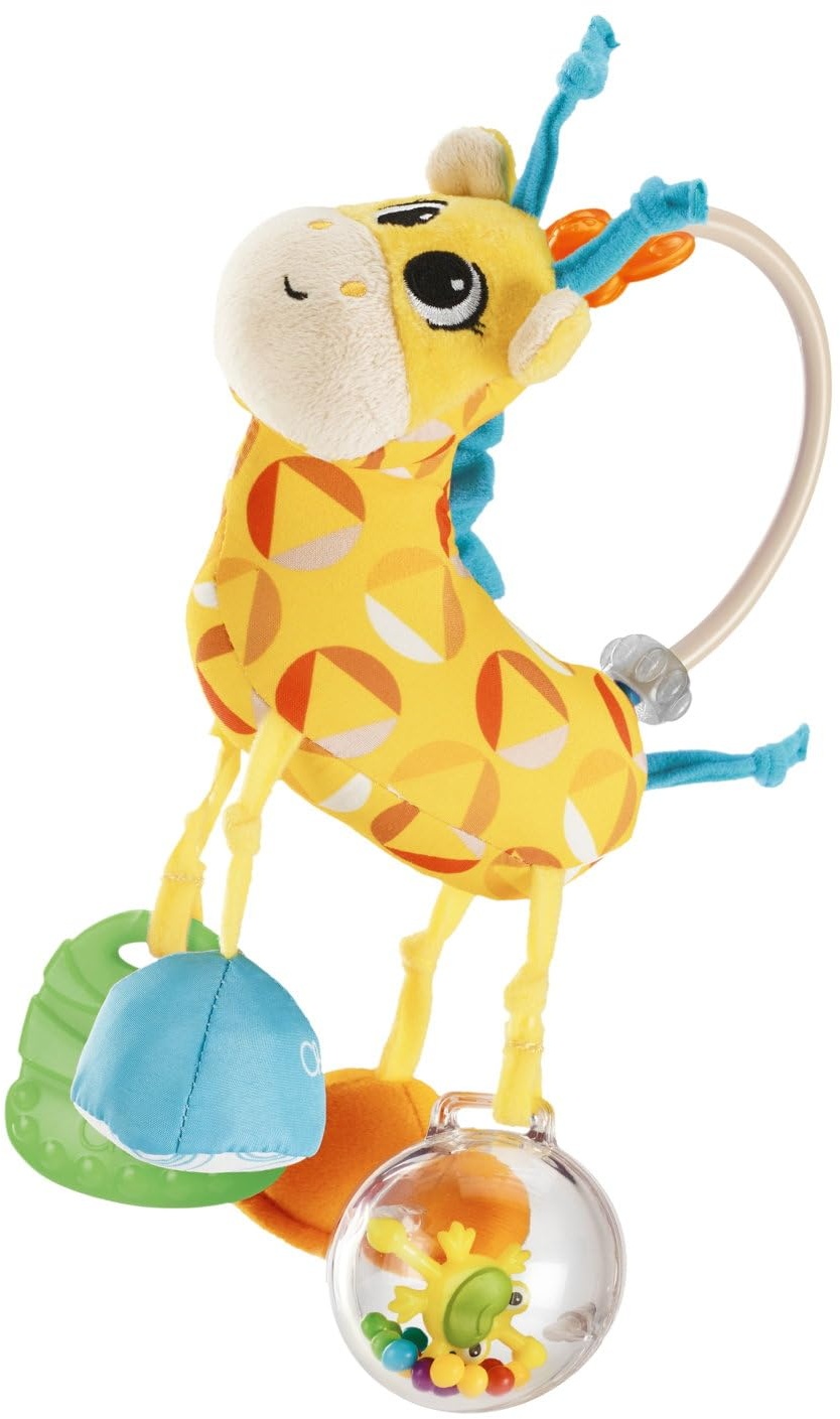 Chicco Mrs. Giraffe Toy, niedliche Giraffenrassel mit verschiedenen weichen Texturen, leicht zu greifen, voller manueller Aktivitäten, Kinderspielzeug 3-24 Monate