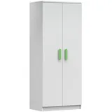 Deine Möbel 24 Kinderkleiderschrank INGE 80 x 192 x 50 cm Weiß/Grau