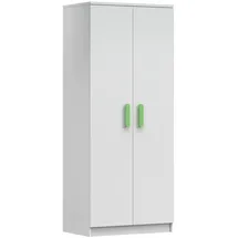Deine Möbel 24 Kinderkleiderschrank INGE 80 x 192 x 50 cm Weiß/Grau