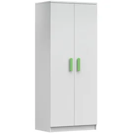 Deine Möbel 24 Kinderkleiderschrank INGE 80 x 192 x 50 cm Weiß/Grau