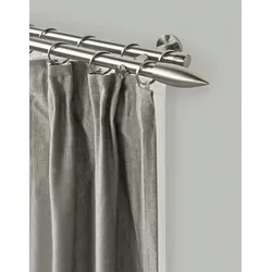 Gardinenstange GARESA "CARTOUCHE", silber (edelstahlfarben), L:110cm, Metall, Gardinenstangen, Vorhanggarnitur, verlängerbar, Wandmontage, edelstahl optik