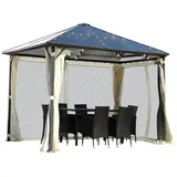 Brast Alu Gartenpavillon Summerdream 3x3m beige inkl. LEDs