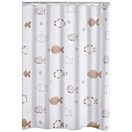 RIDDER Duschvorhang Fishes 180 x 200 cm beige