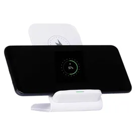 Grundig Handyhalterung Qi Ladegerät - 10W - Handy Ständer - Free Positioning Technology - Inkl. Kabel 1M - LED-Anzeige - Weiß